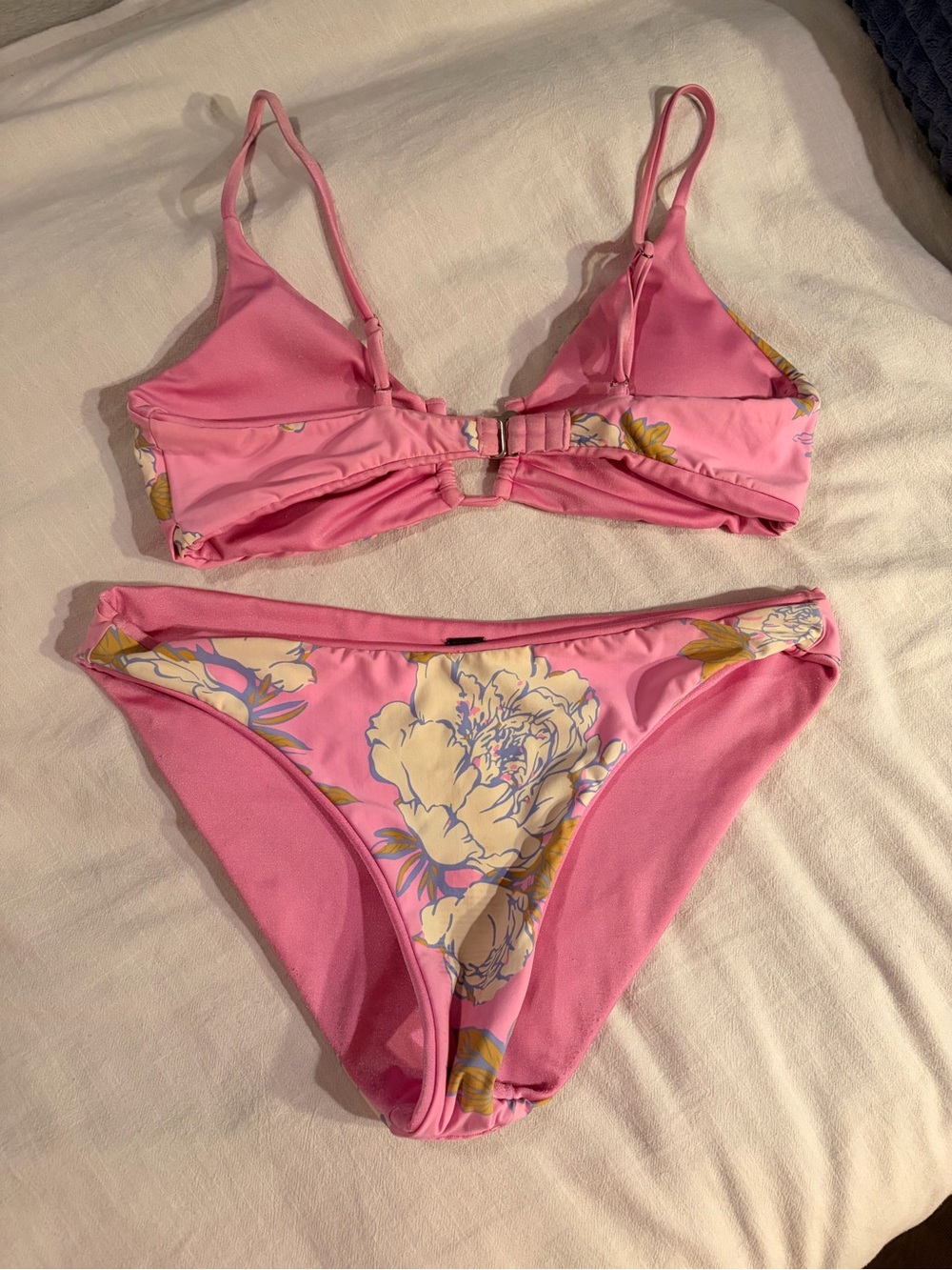 Reversible Maaji Pink Floral Lined Bikini Set - Picture 3 of 3